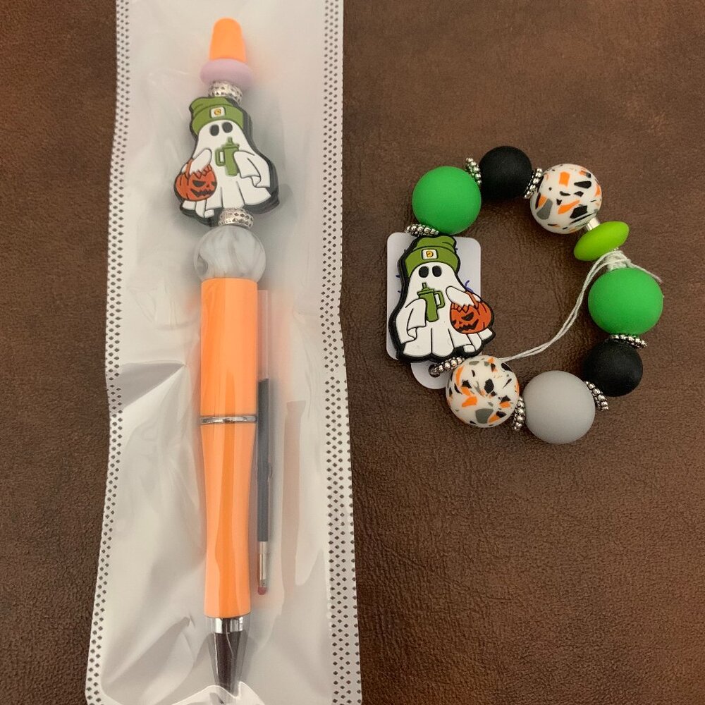 Halloween Ghost Pen and Tumbler bracelet set